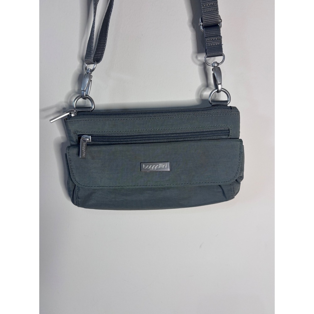 Baggallini Bryant Crossbody Bag Charcoal Gray Nylon Travel Pouch Small Purse - Picture 4 of 10